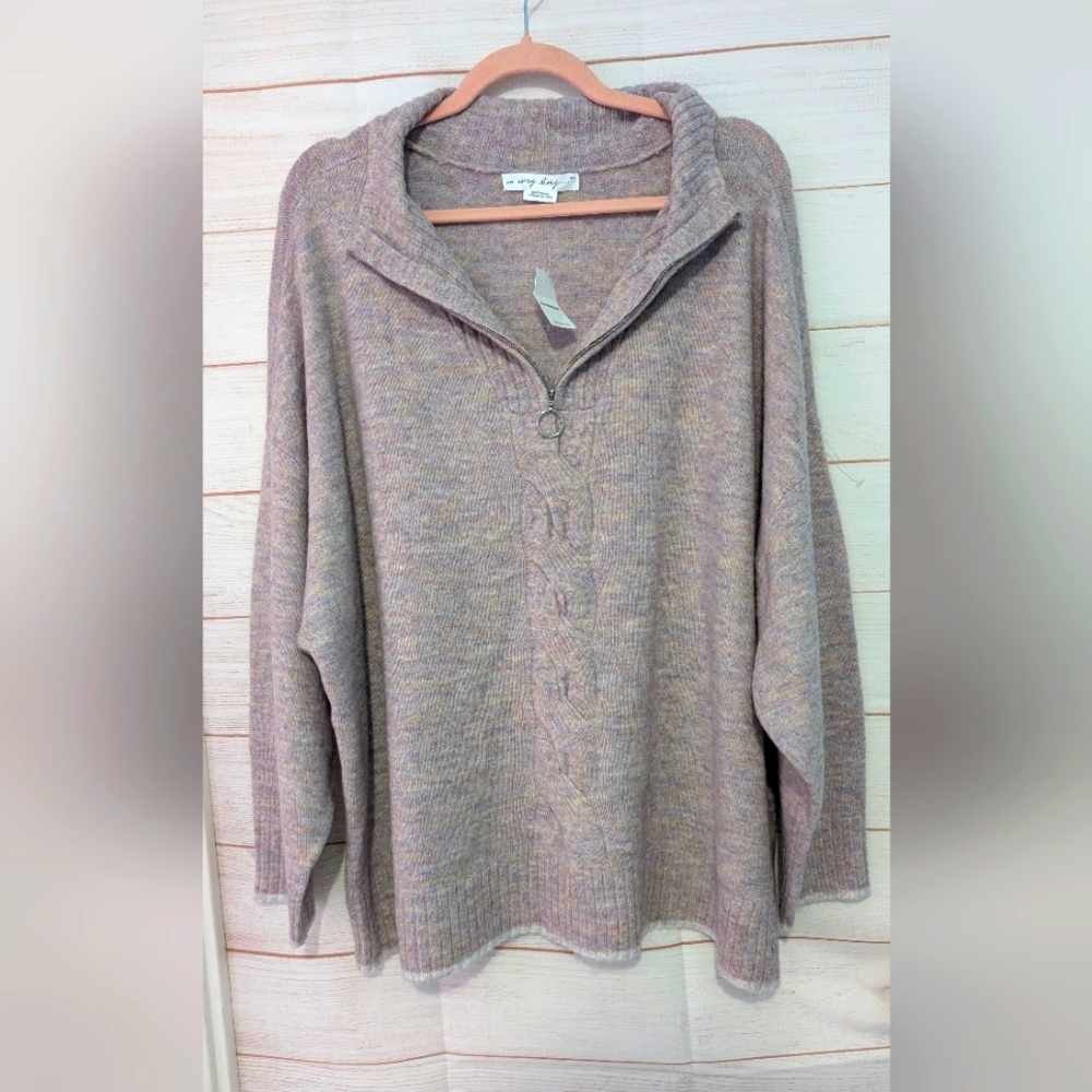 NWT REITMANS Gorgeous 😻 Lavender Cable  Knit Sweater Size 2X